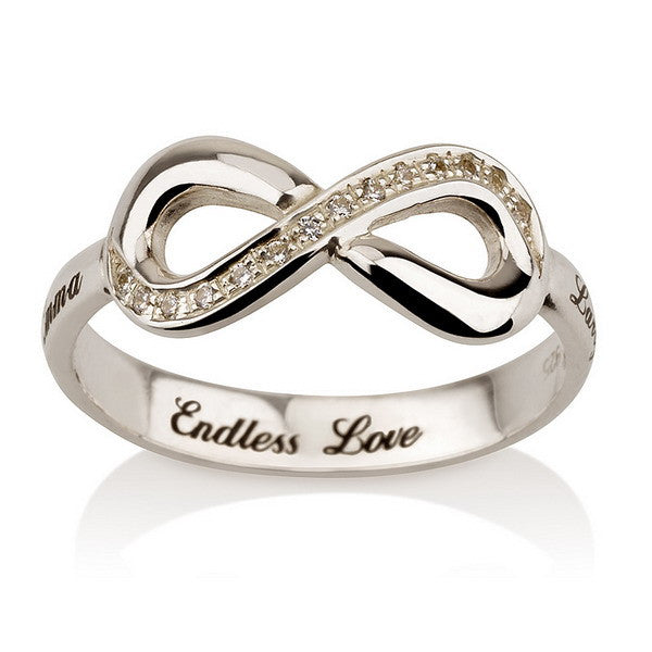 Personalised CZ Infinity Ring