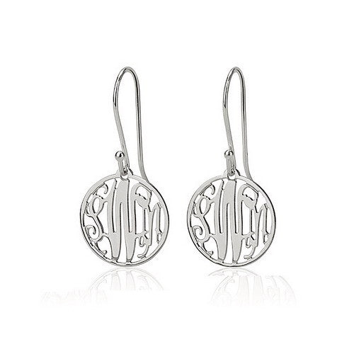 Personalised Circle Monogram Earrings