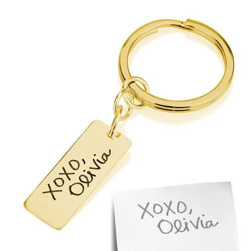 Personalised Signature/ Handwriting Rectangle Keyring