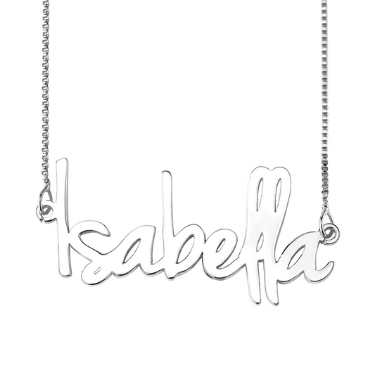 Personalised Thick Script Name Necklace