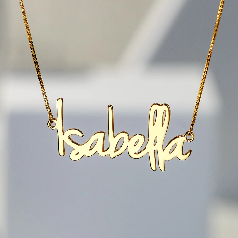 Thick discount name necklace