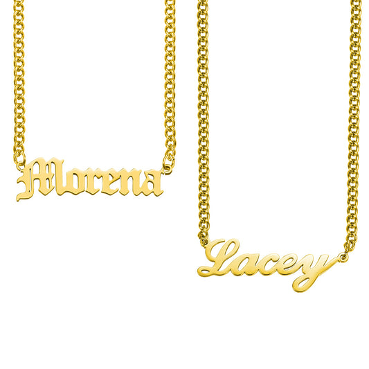 Personalised Name Necklace on a Cuban Chain