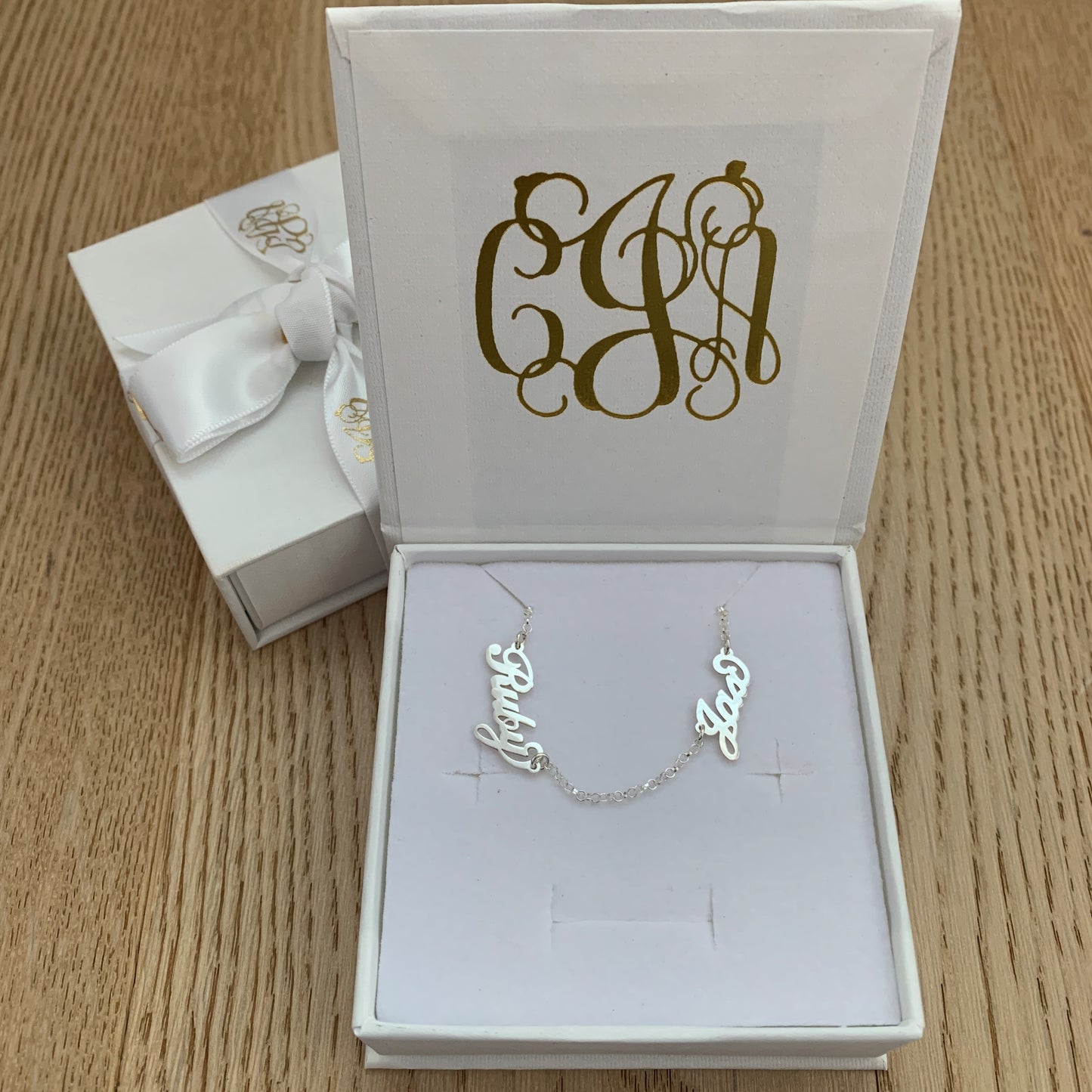 Two Names Personalised Carrie Style Necklace