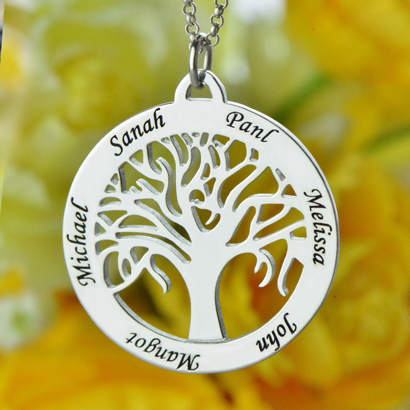 Personalised Family Tree 6 Name Necklace