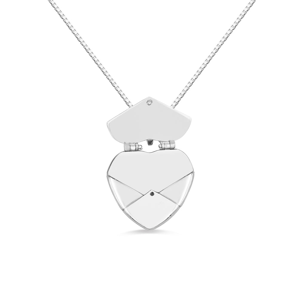 Personalised Love Note Envelope Heart Locket Necklace