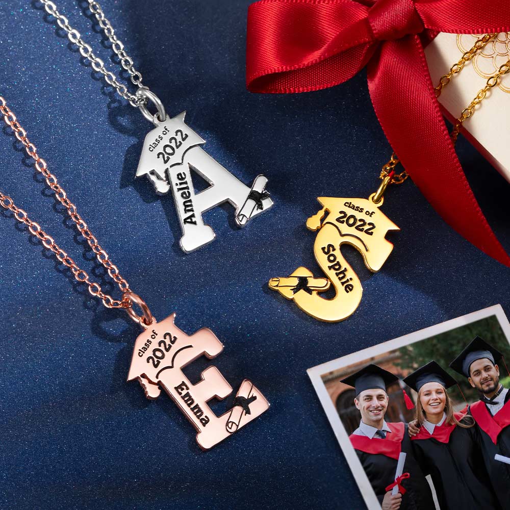 Graduation Personalised Initial & Name Necklace