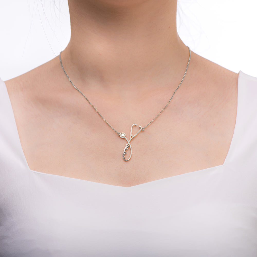 Doctors Stethoscope Personalised Name Necklace