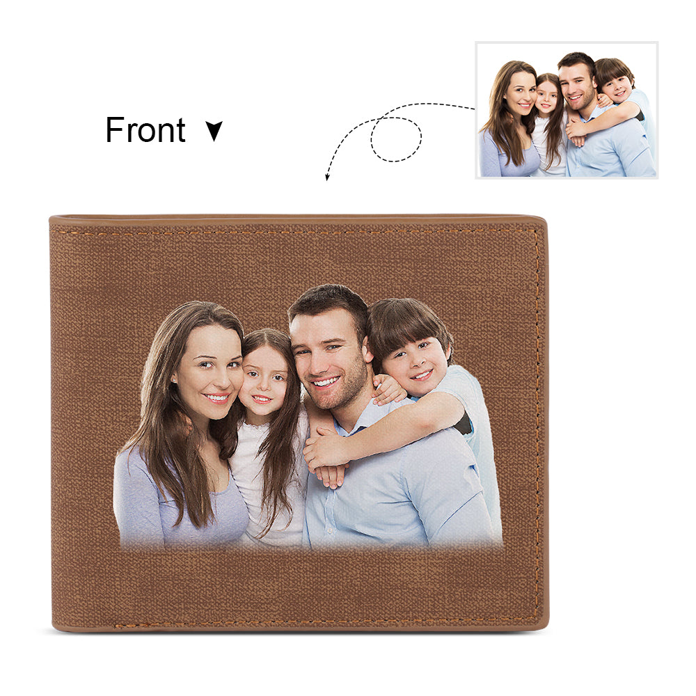 Men's Personalised Photo Engraved Dark Grey Wallet