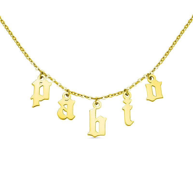 Personalised Old English Initials Necklace