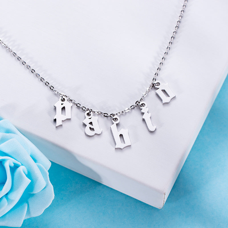 Personalised Old English Initials Necklace