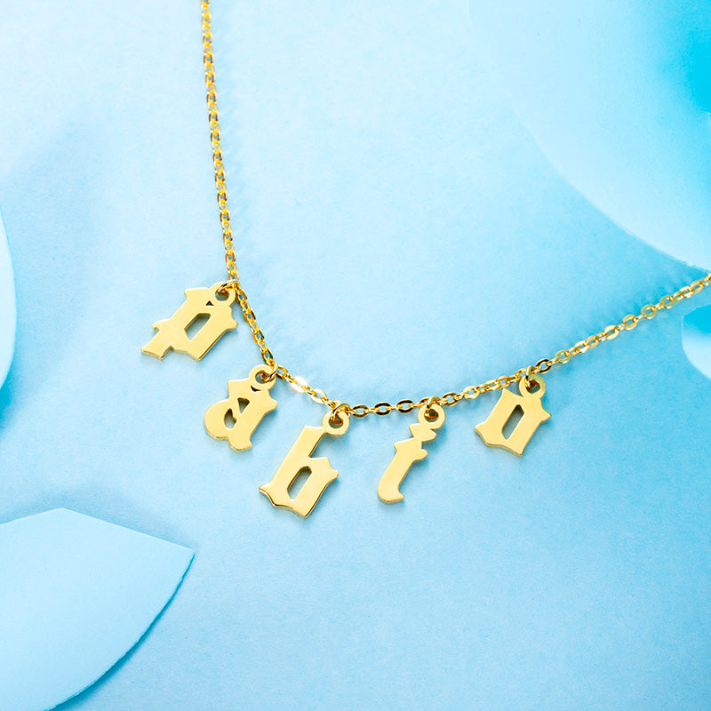 Personalised Old English Initials Necklace