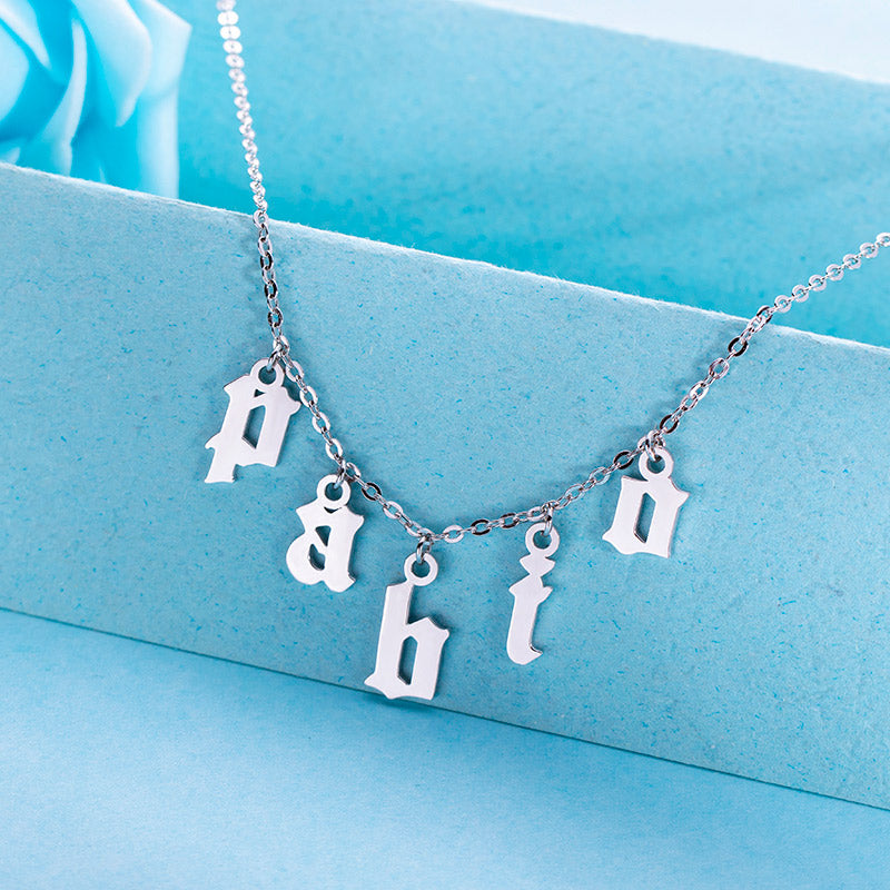 Personalised Old English Initials Necklace