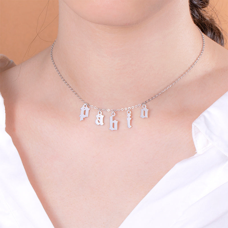 Personalised Old English Initials Necklace