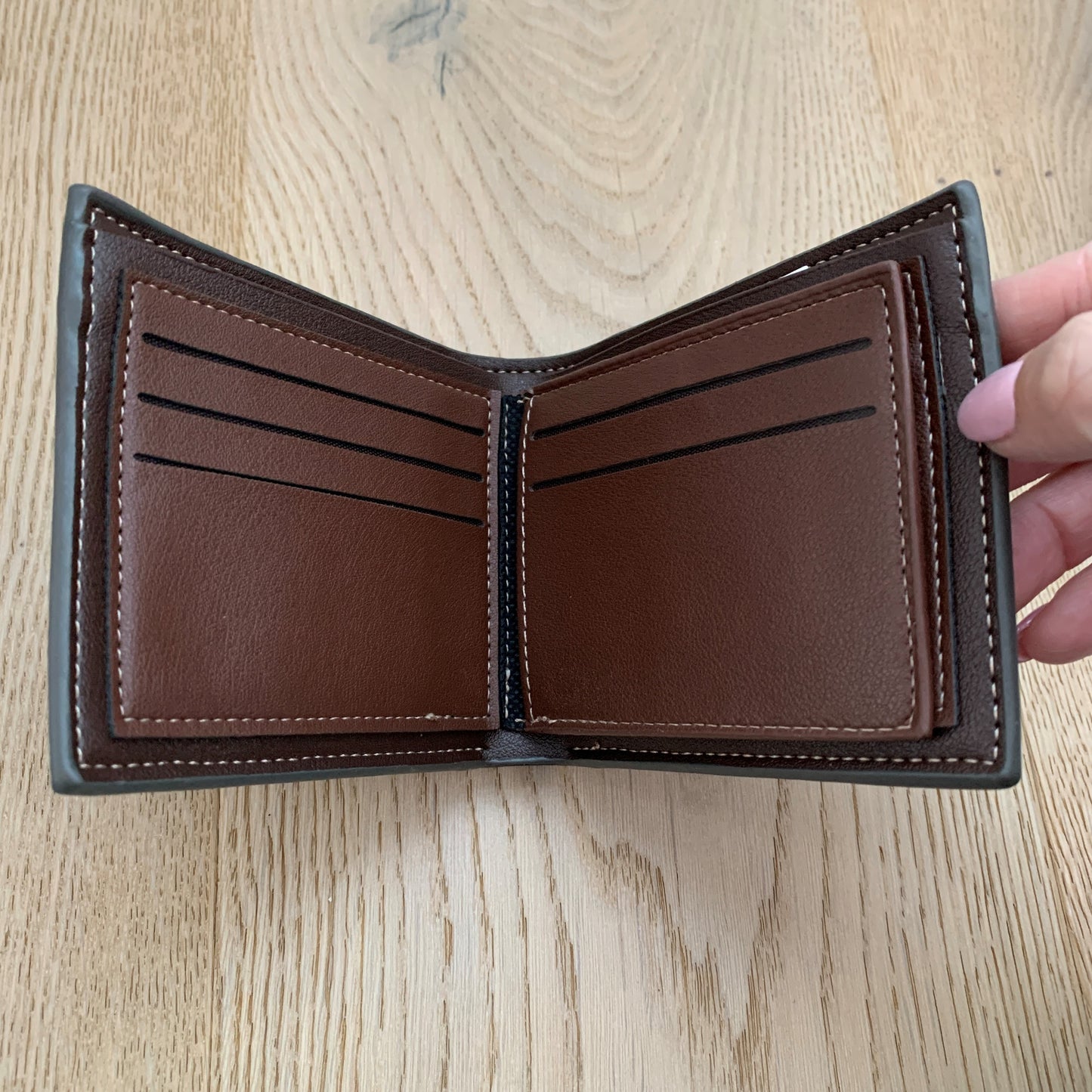 Men's Personalised Photo Engraved Dark Grey Wallet