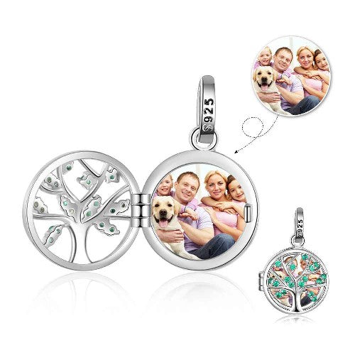 Sterling Silver Personalised Photo Family Tree Necklace