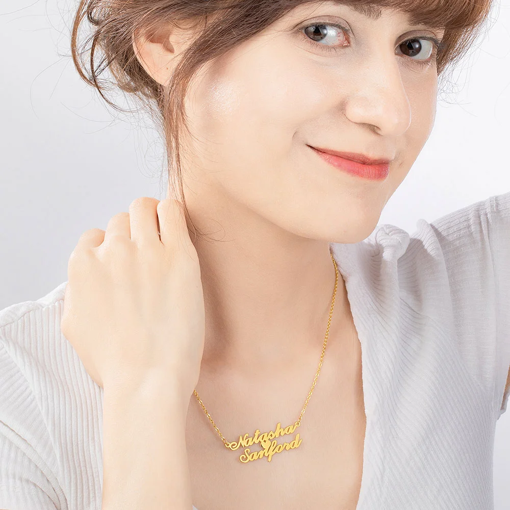 Double Name & Heart Personalised Necklace