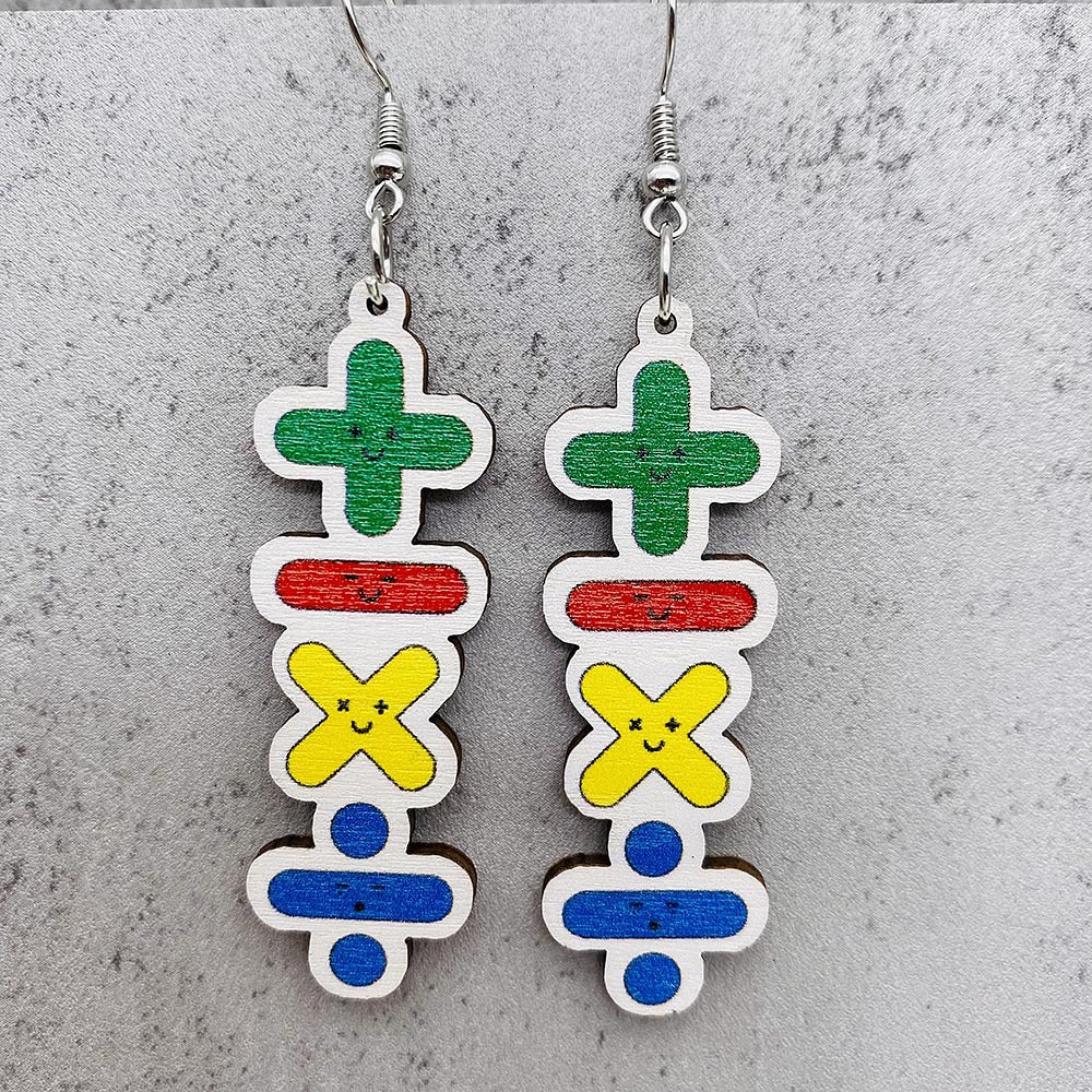 Wooden Teachers Dangling Earrings