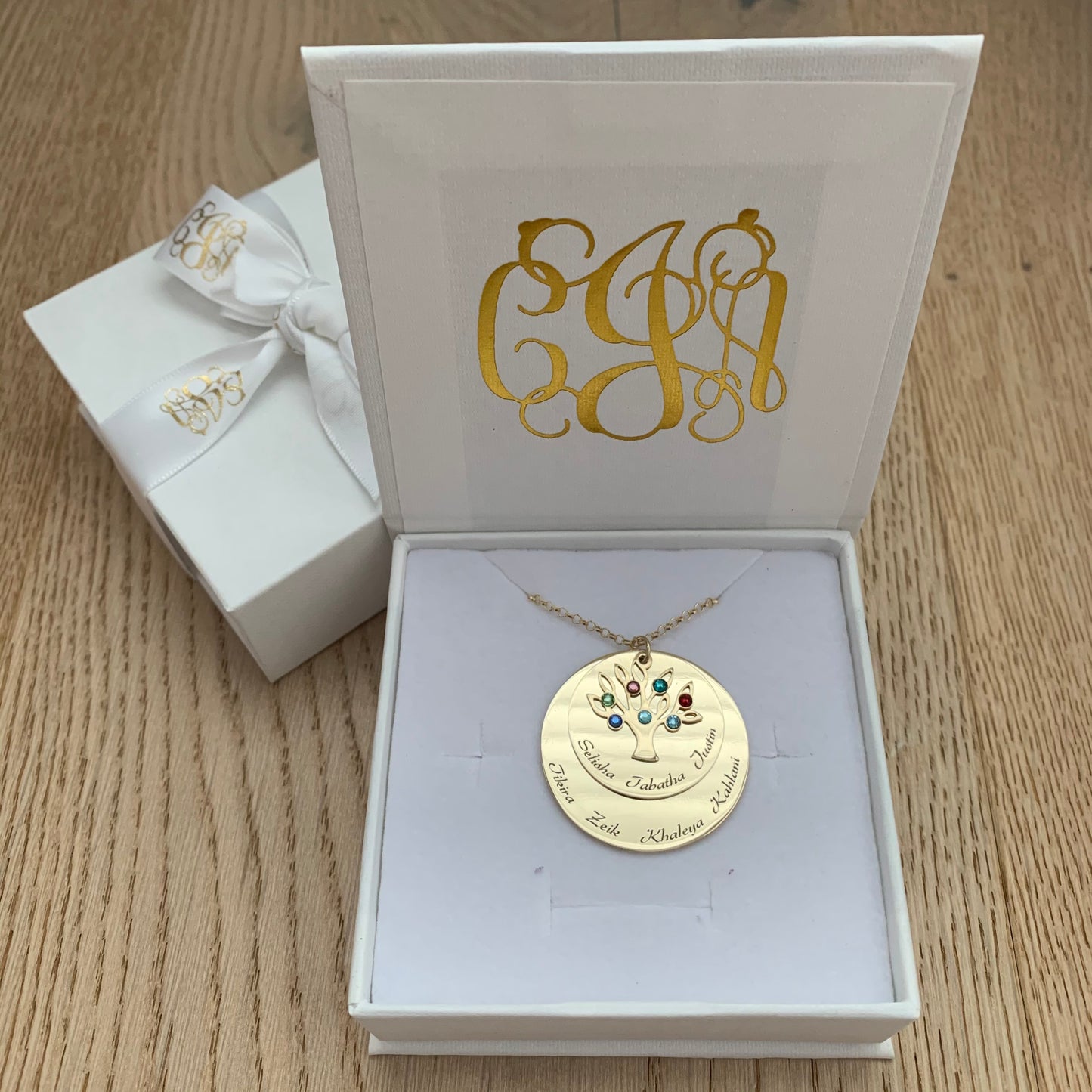 Family Tree Discs Personalised Necklace