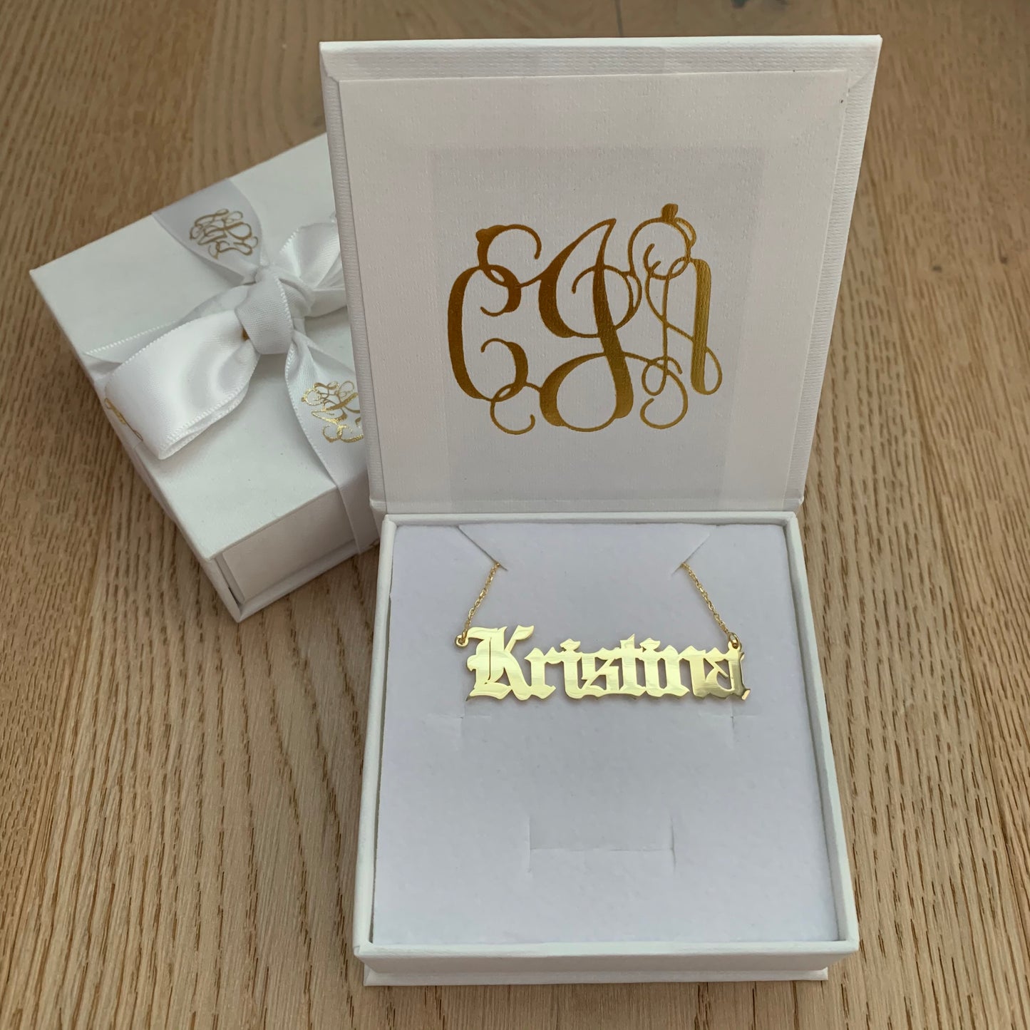 Old English Personalised Name Necklace