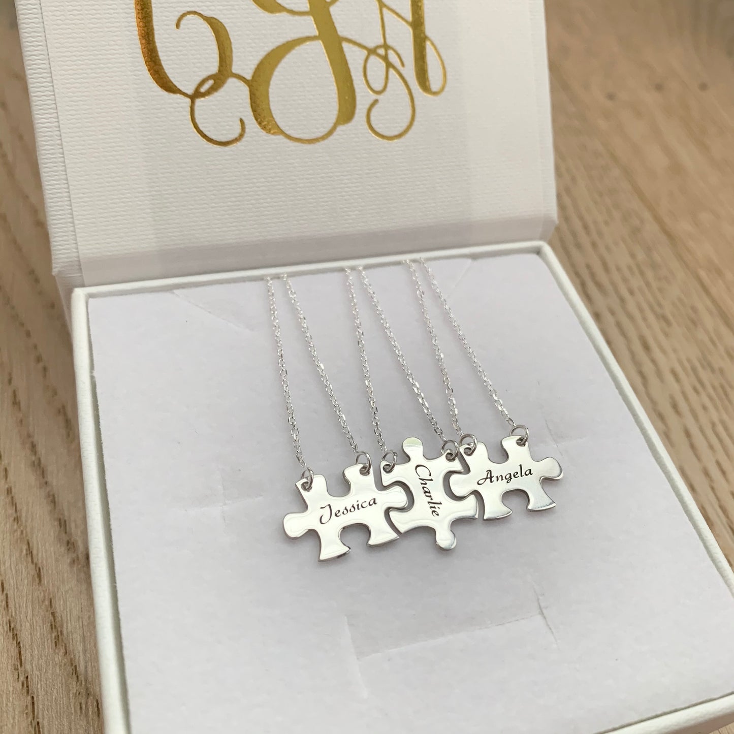Friendship Puzzle Personalised Necklaces-3 Names