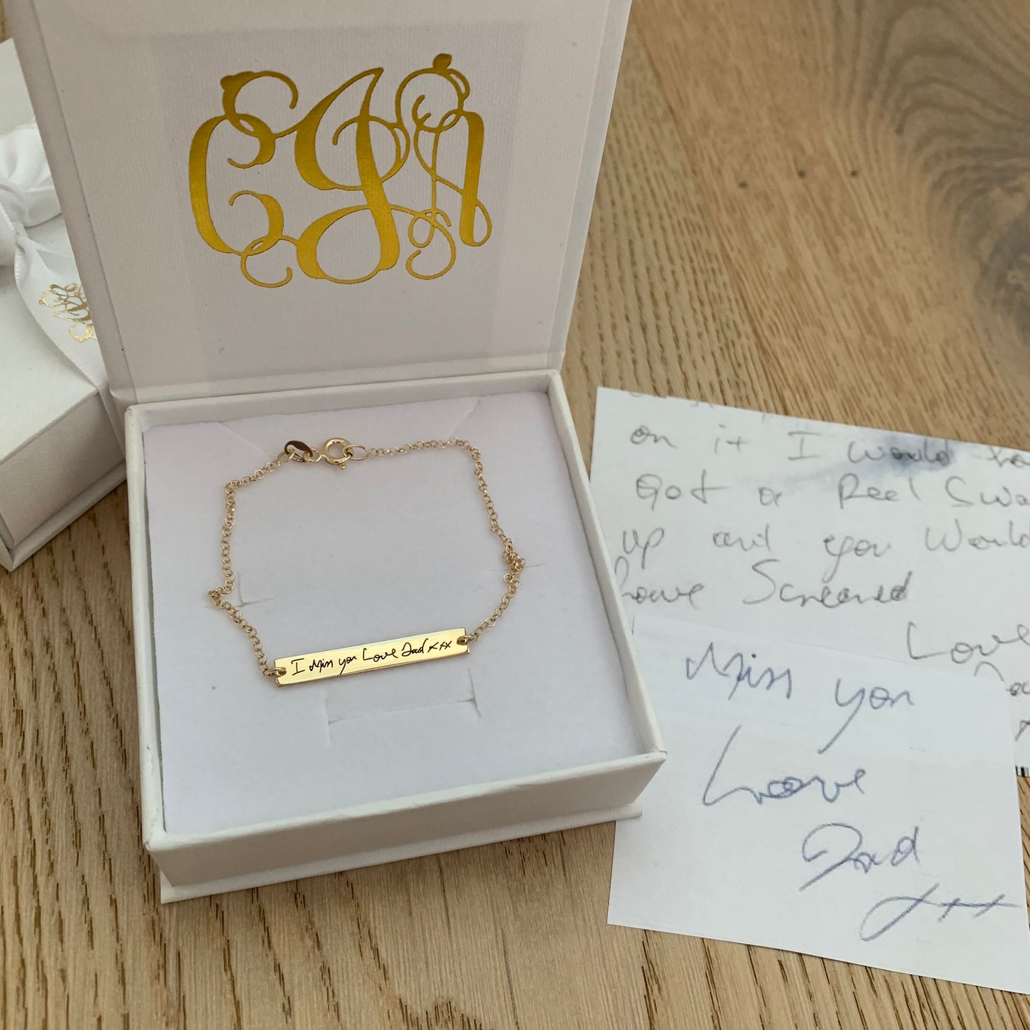 Personalised Signature/ Handwriting Bar Bracelet