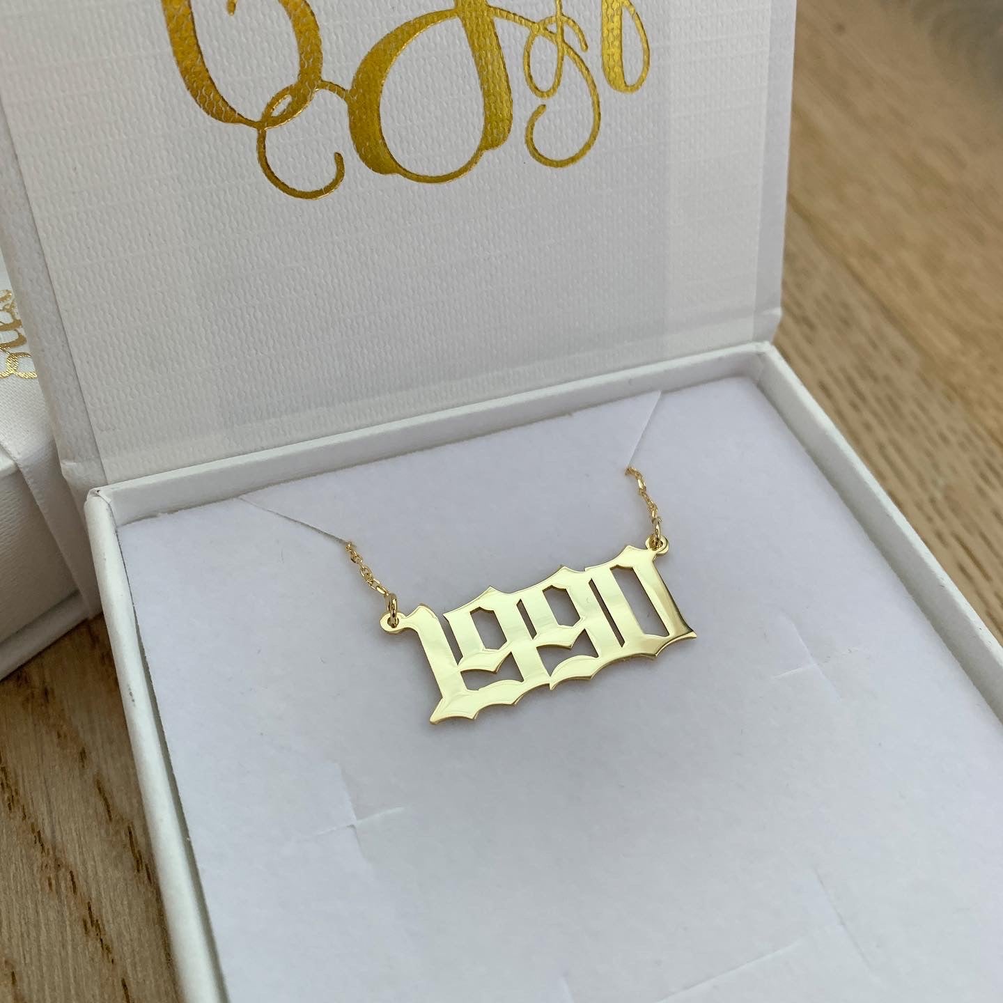 Old English Personalised Name Necklace