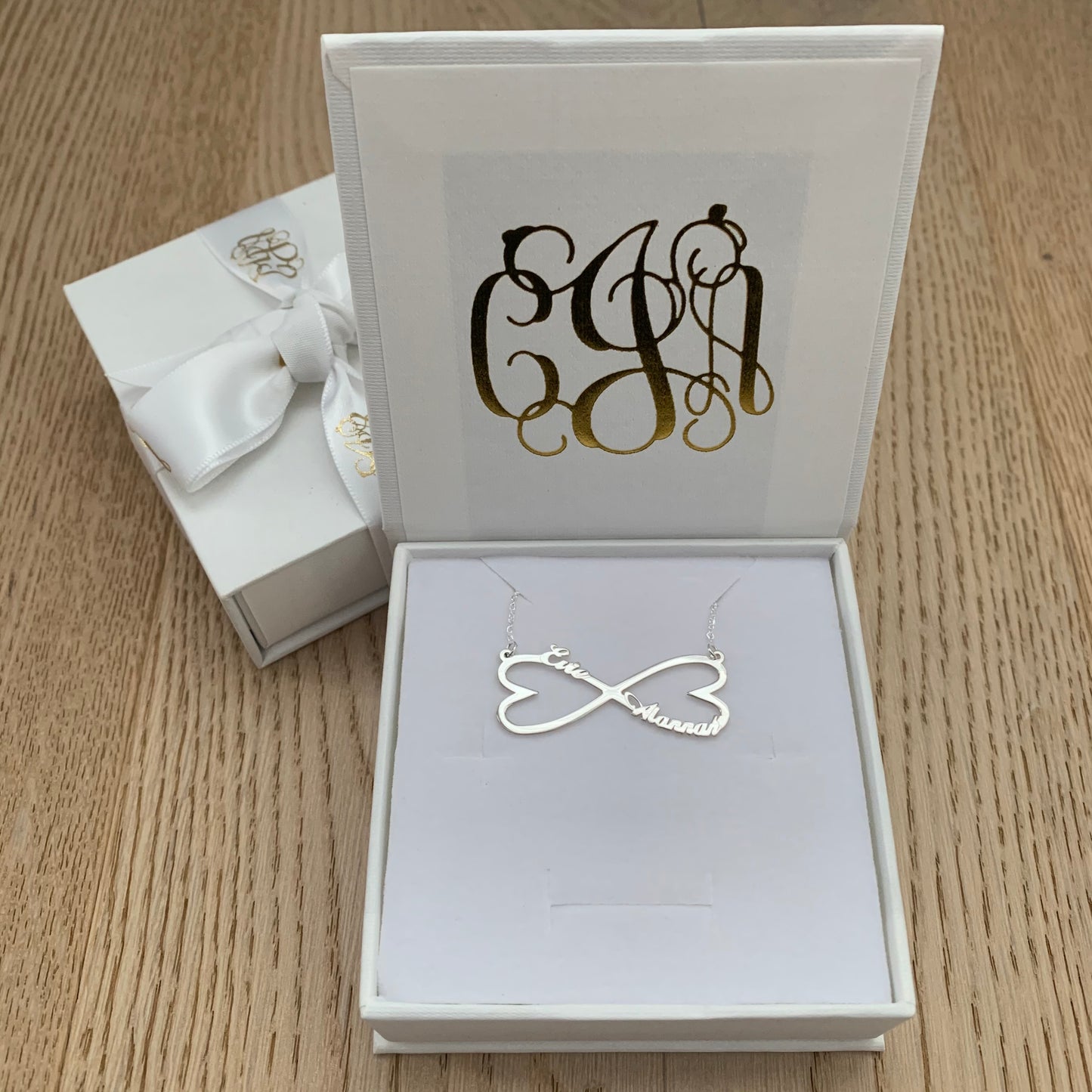 Infinity Hearts Personalised Name Necklace