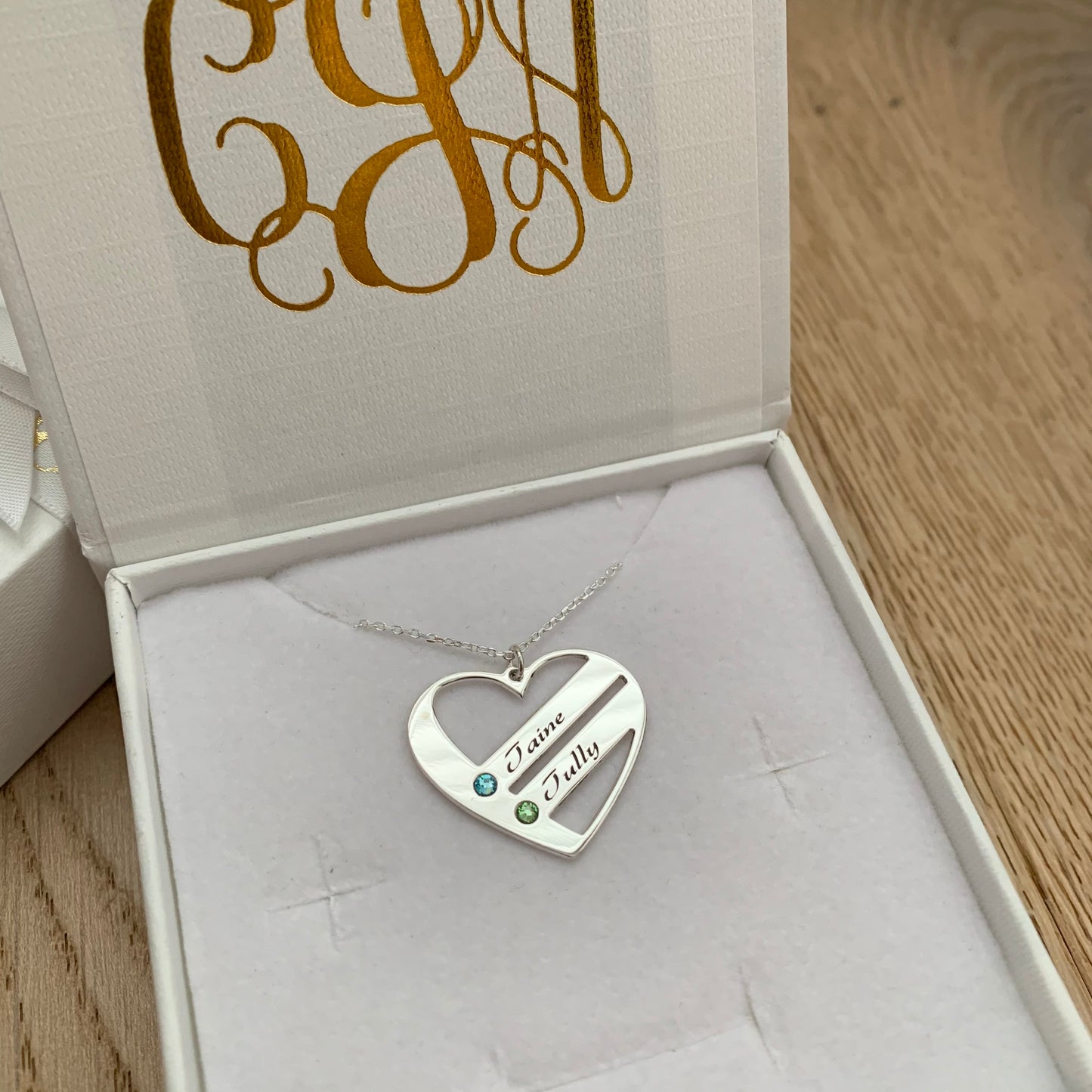 Family Heart Personalised Necklace- 2 Names