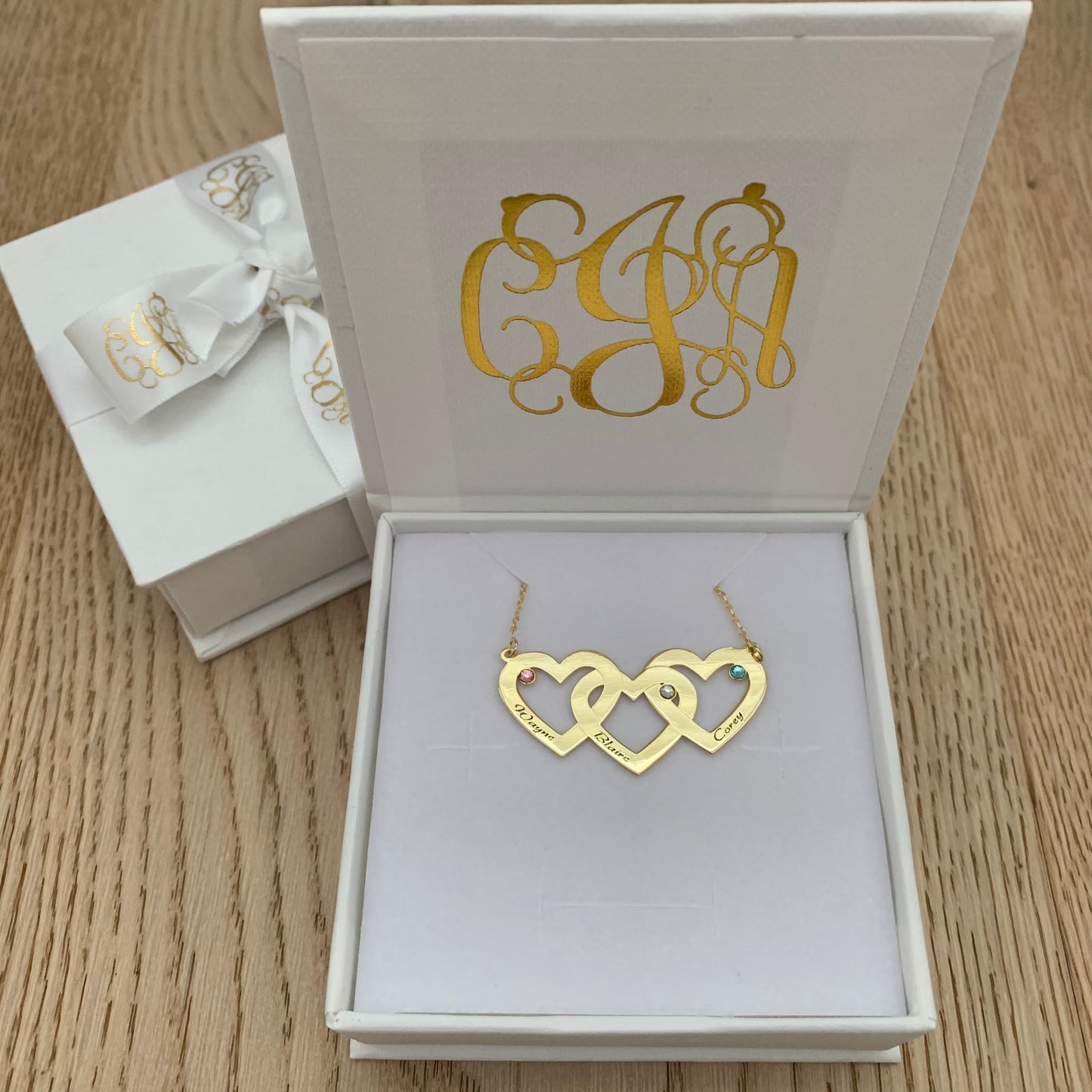 3 Hearts Personalised Necklace