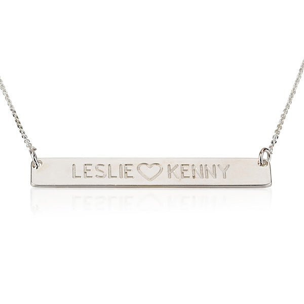 Personalised Bar Two Names Necklace