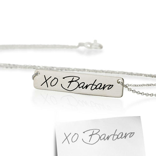 Personalised Signature/ Handwriting Bar Necklace