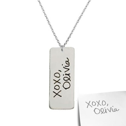 Personalised Signature/ Handwriting Bar Necklace