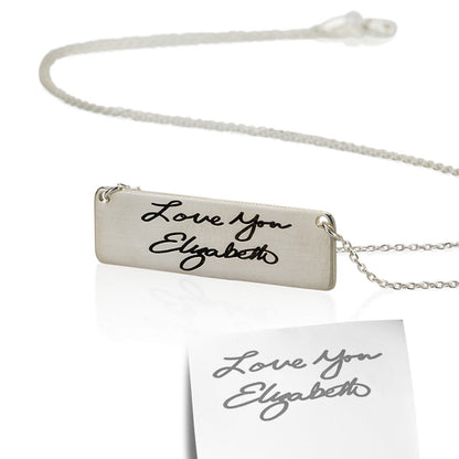 Personalised Signature/ Handwriting Bar Necklace