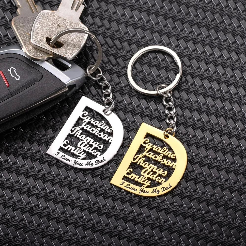 Personalised D Keyring for Dad