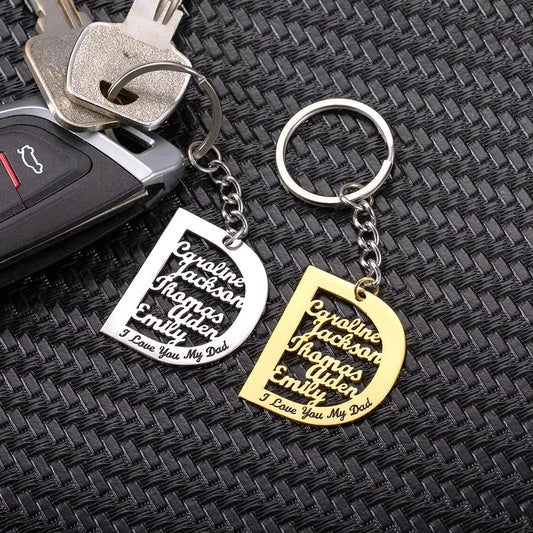 Personalised D Keyring for Dad