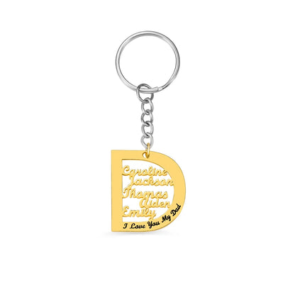 Personalised D Keyring for Dad