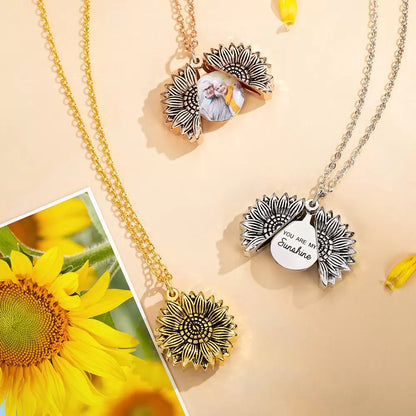 Sunflower Colour Photo 'You are my Sunshine' Personalised Necklace