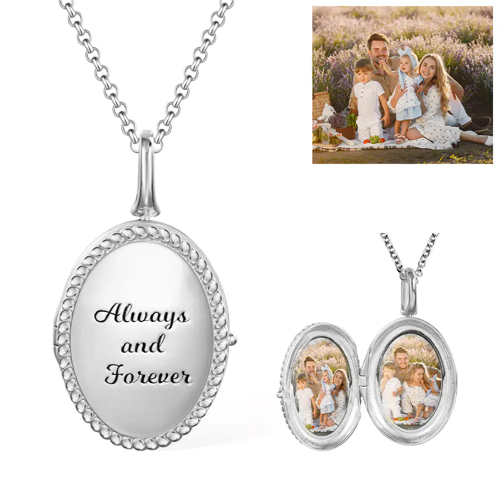Personalised Oval Photo Locket Necklace