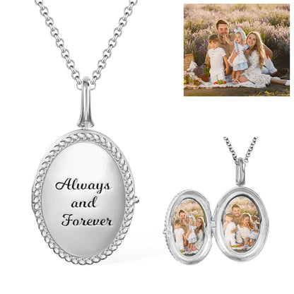 Personalised Oval Photo Locket Necklace