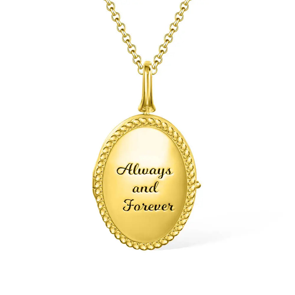 Personalised Oval Photo Locket Necklace