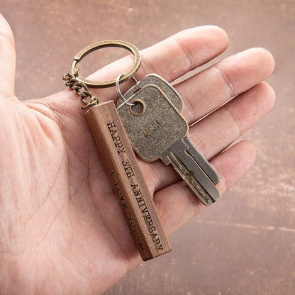Personalised Wooden Bar Keyring