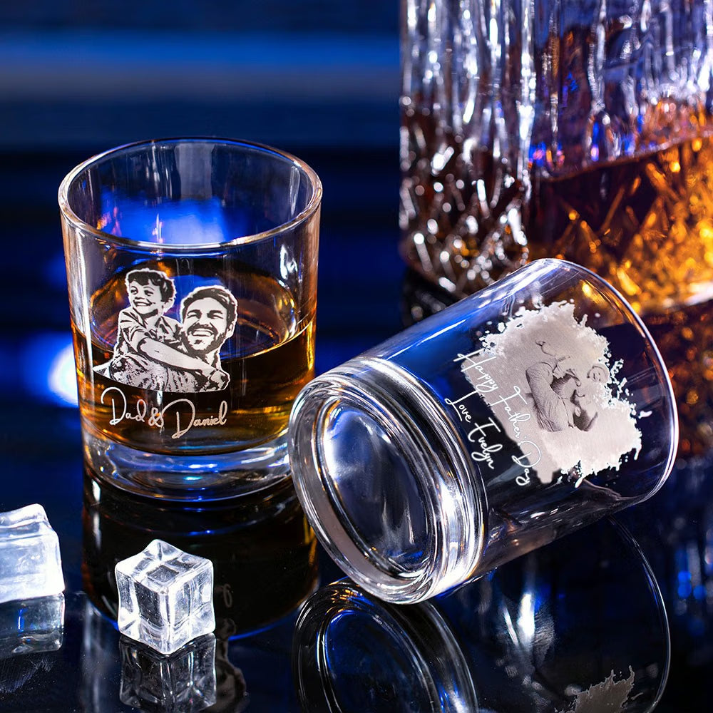 Personalised Family Photo Whisky Glass