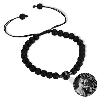 Custom Photo Projection Tigers Eye Gallstone Bracelet