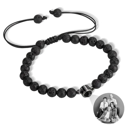 Custom Photo Projection Tigers Eye Gallstone Bracelet