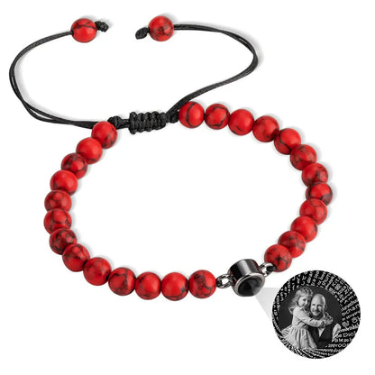 Custom Photo Projection Tigers Eye Gallstone Bracelet