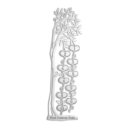 Personalised Family Tree Stainless Steel Bookmark