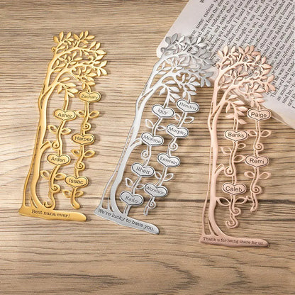 Personalised Family Tree Stainless Steel Bookmark