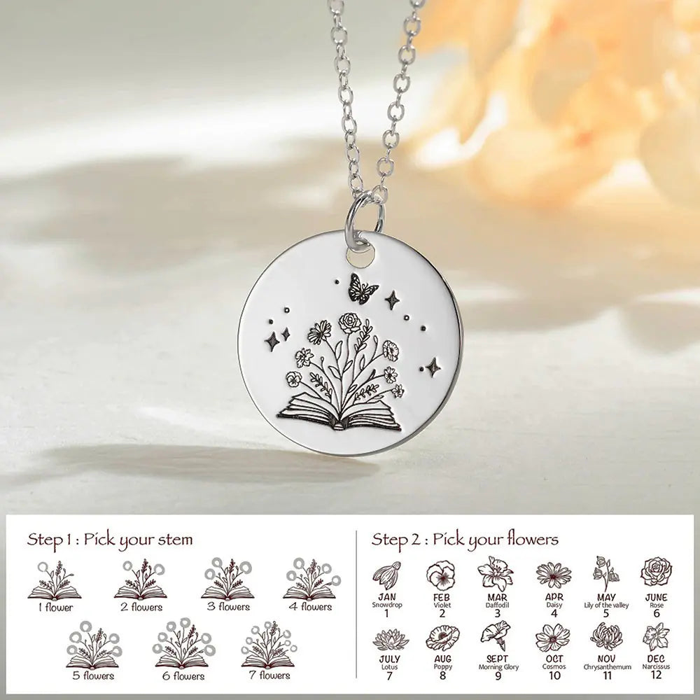Personalised Blooming Chapters Necklace