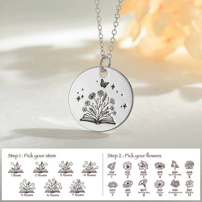 Personalised Blooming Chapters Necklace