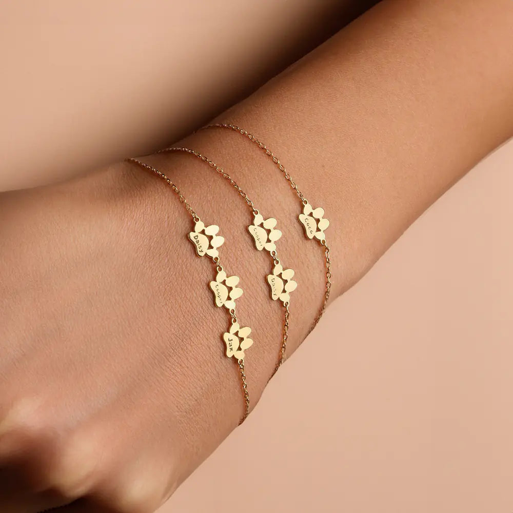 Personalised Pet Paws Bracelet